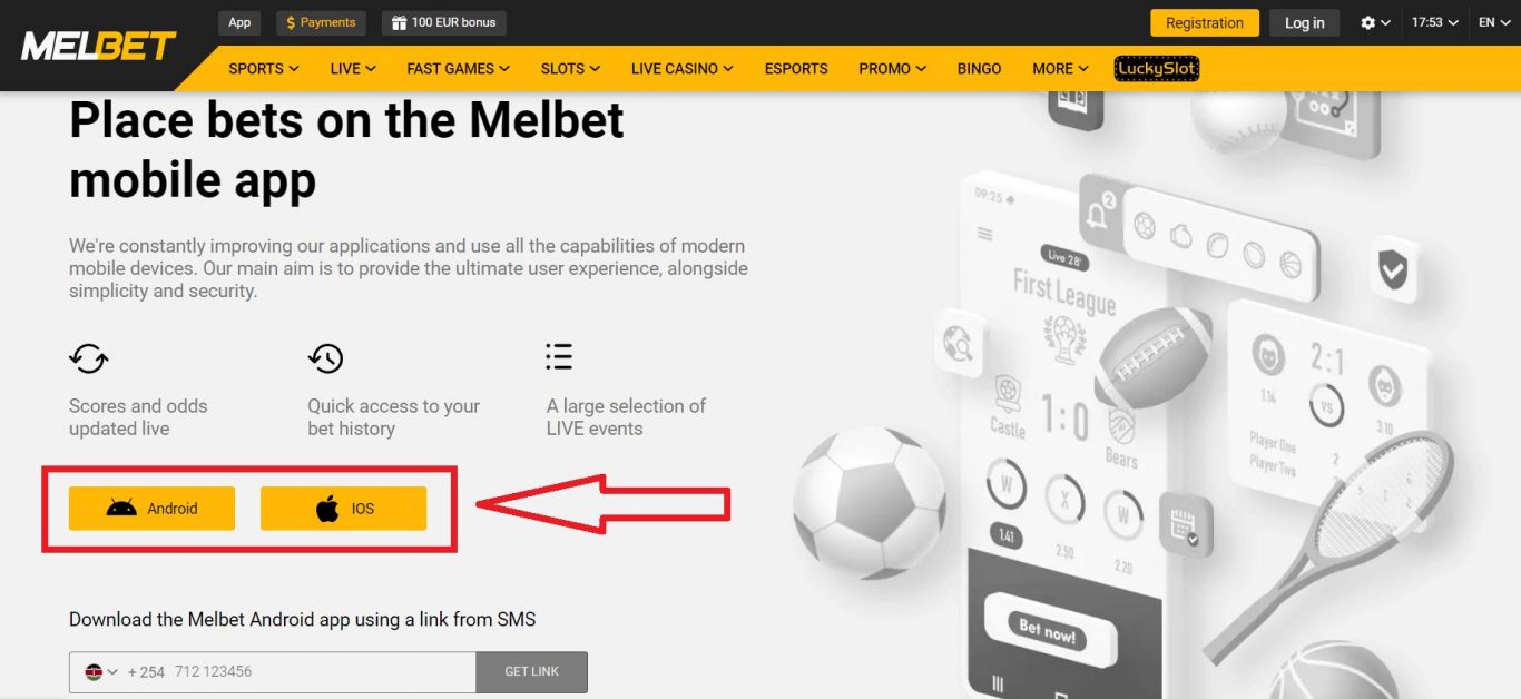 download Melbet app for iOS